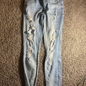 Refuge Skinny Blue Distressed Jeans